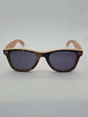Avalon Woodzee Wayfarer-Style Sunglasses with Black Lenses